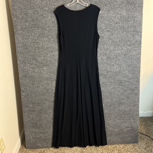 Vintage Misty Lane Womens Maxi Dress Size 14 Black Union Made USA Stretch Travel - Picture 5 of 10